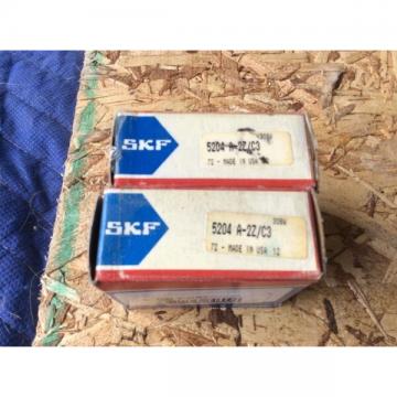 2-SKF Bearings #5204 A 2Z/C3, 30day warranty, free shipping lower 48!